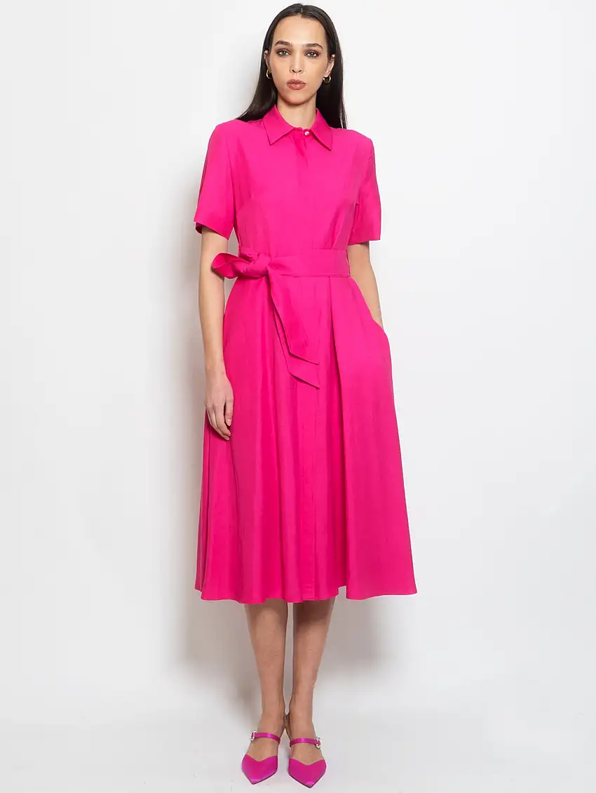 Abito Longuette Chemisier Fucsia