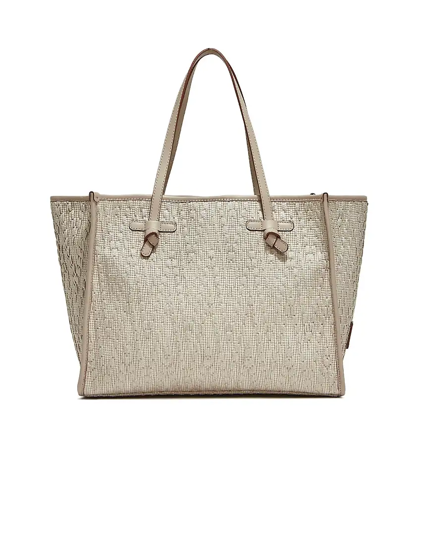 Borsa a Spalla in Paglia Intrecciata Perla