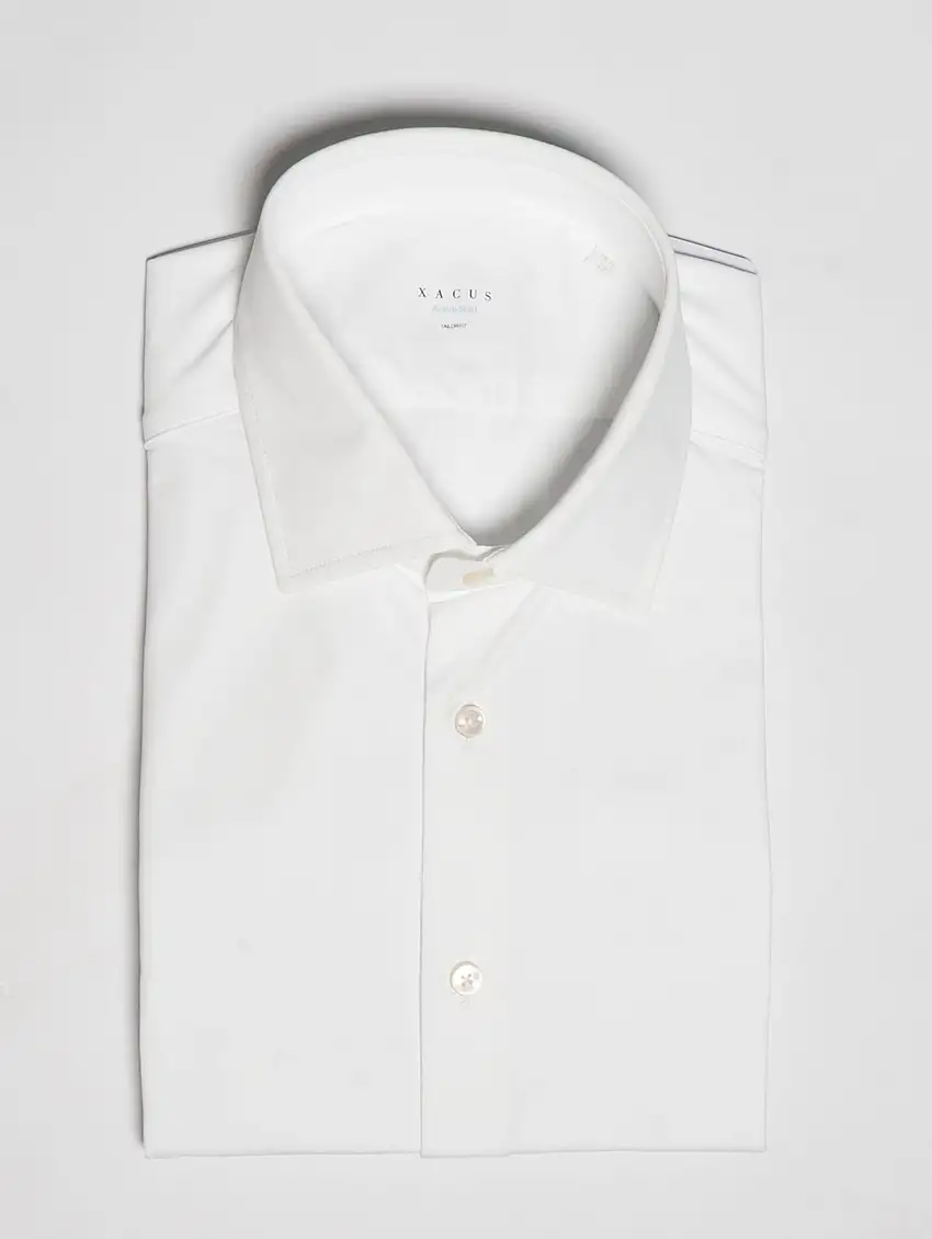 Camicia in Techno Micro Twill Stretch Bianco