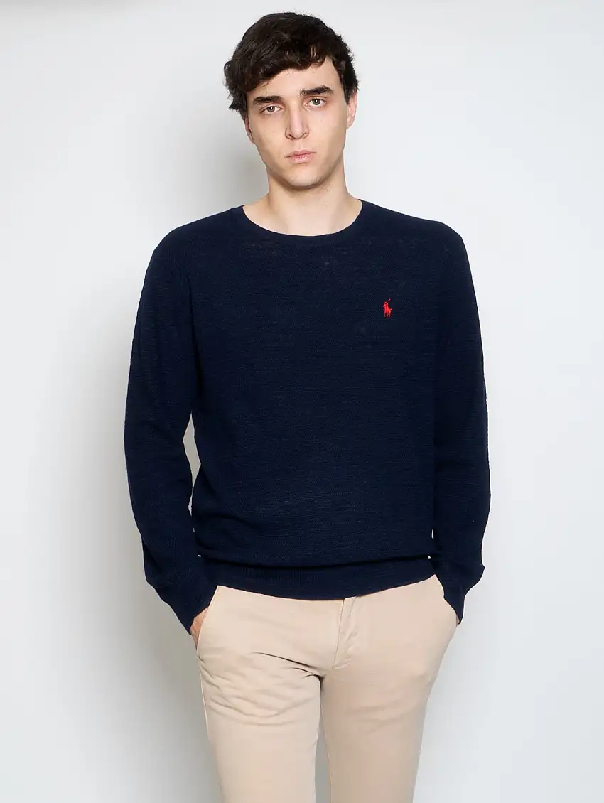 Maglia in Lino e Cotone Blu