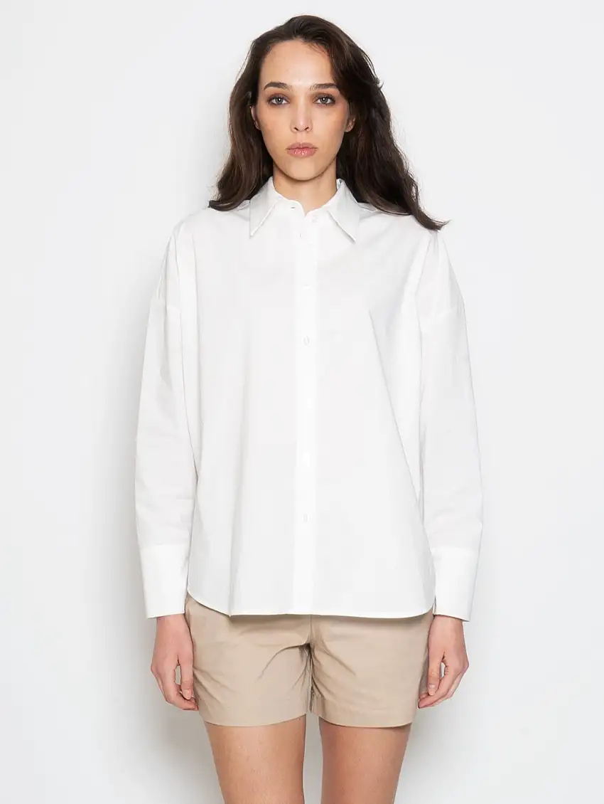 Camicia Oversize in Popeline Bianco