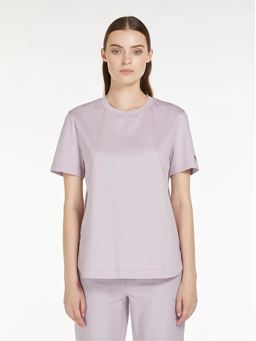 T-Shirt con Orlo Stondato Lilla