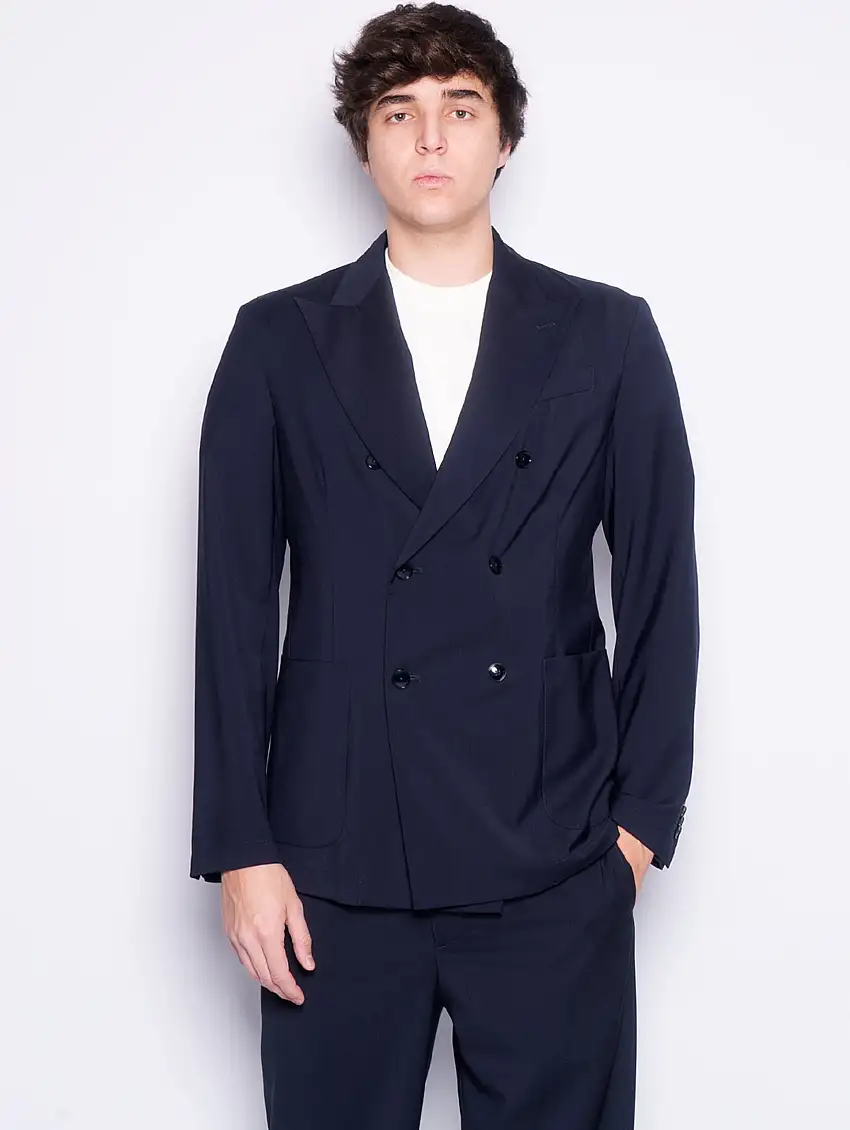 Giacca Doppio Petto Sfoderata Siroco Blu Navy