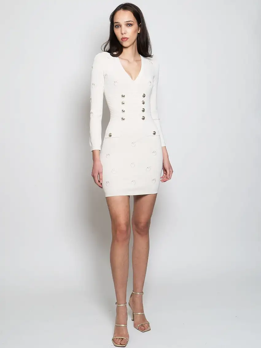 Abito in Maglia Monogram Beige