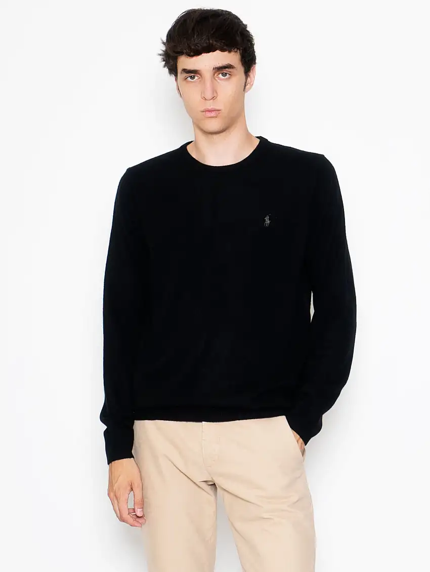 Maglia Girocollo in Lana Nero