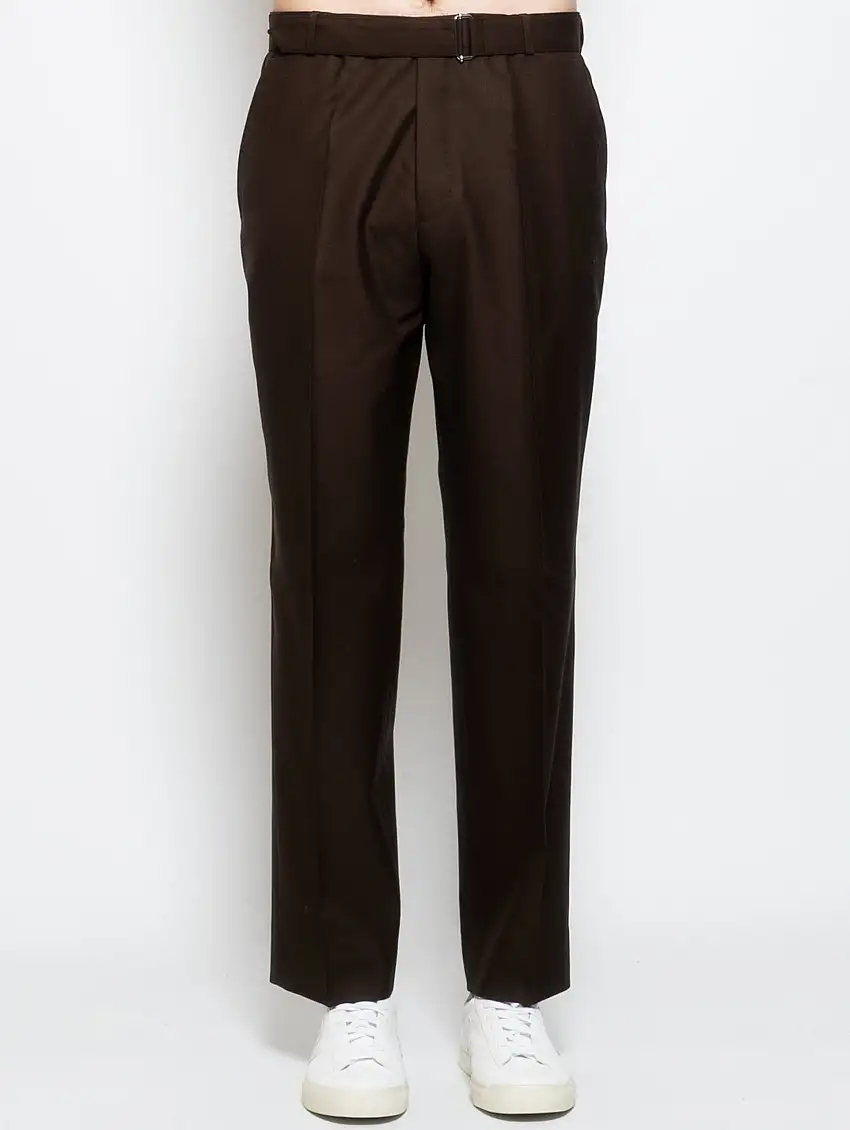 Pantaloni Ventre Piatto e Gamba Larga Cacao