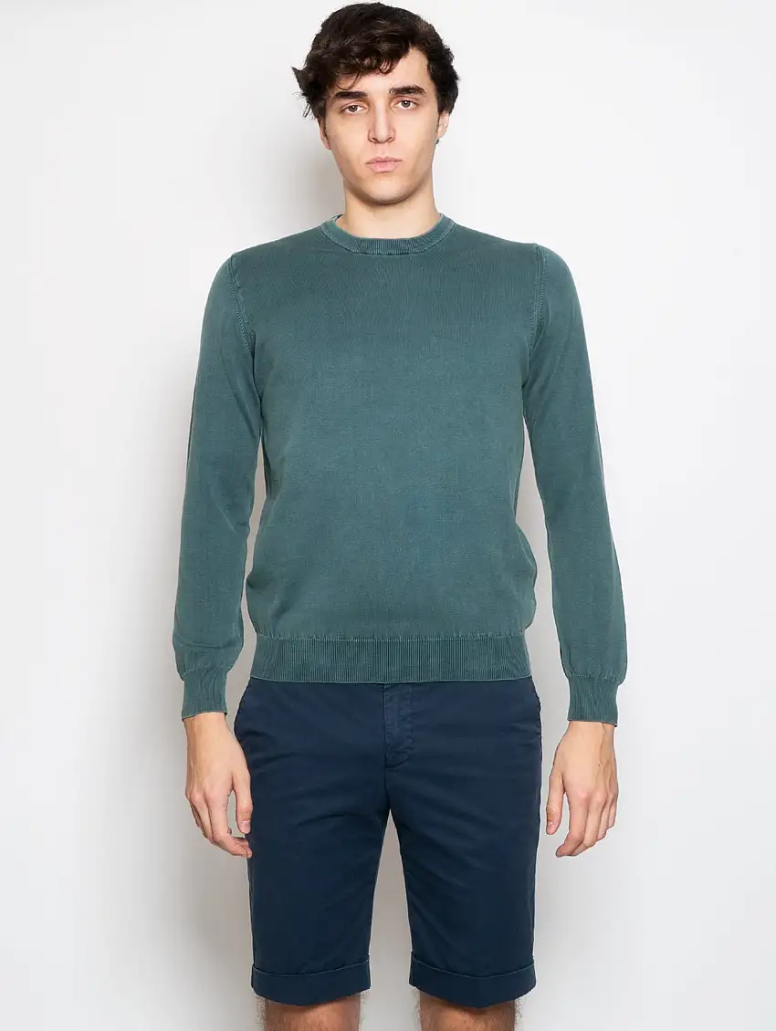 Girocollo in Maglia di Cotone Salvia