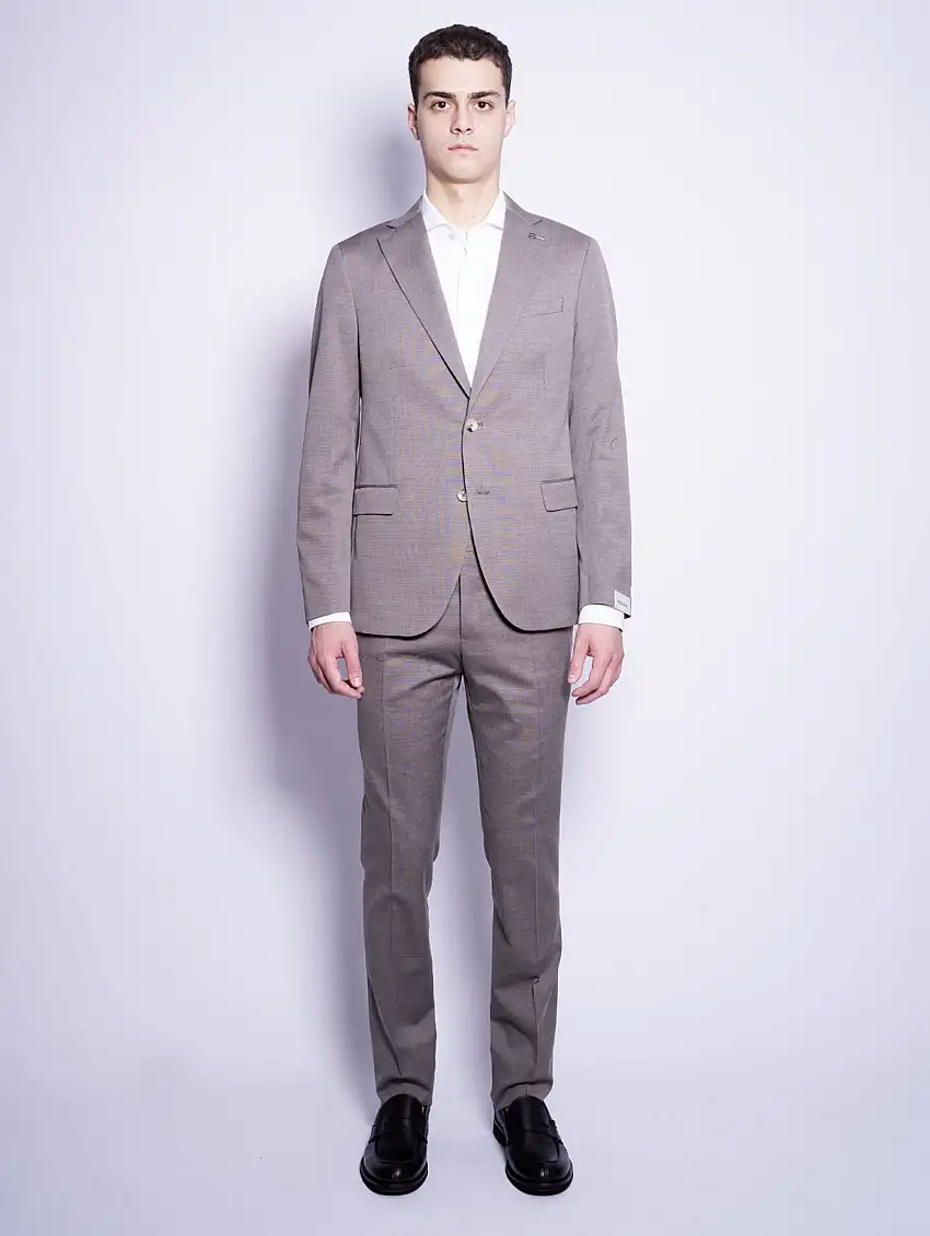 Completo in Lana e Cotone Armaturato Marrone