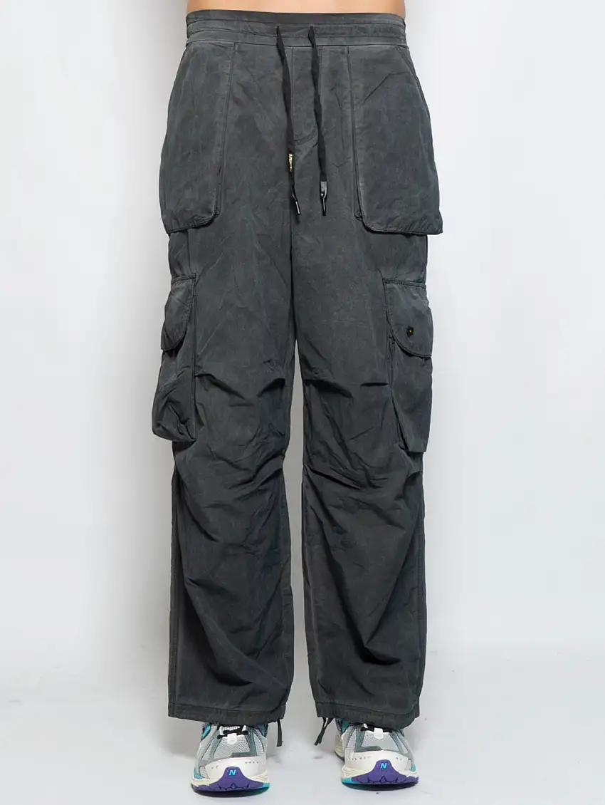 Pantaloni Cargo Utility in Nylon Nero