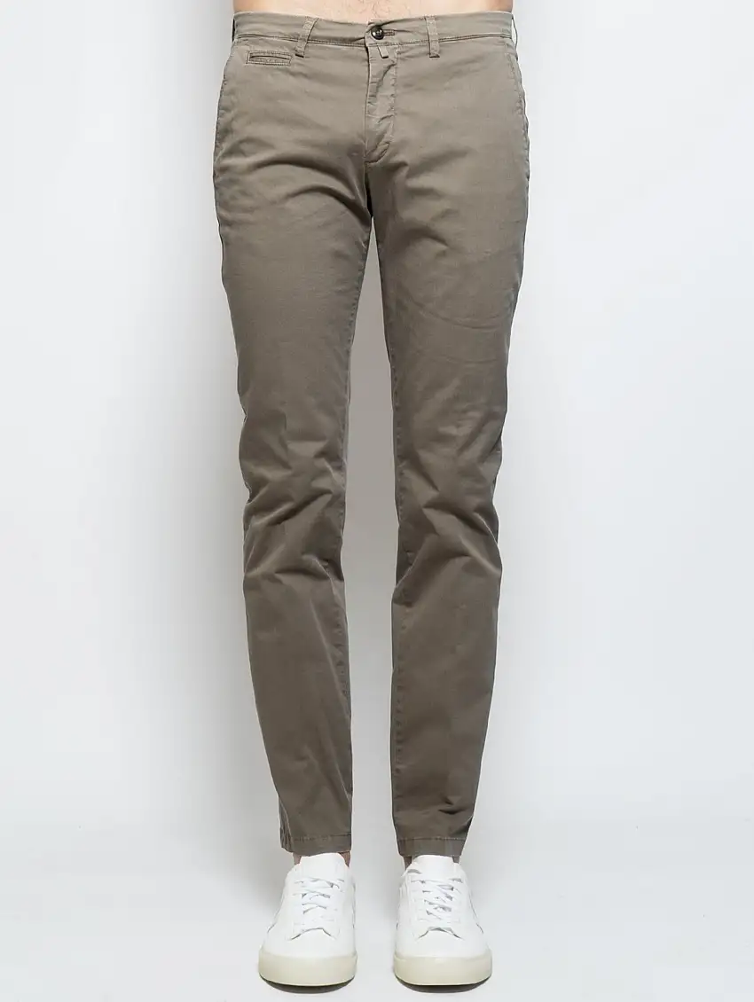 Pantaloni Chino in Cotone Verde