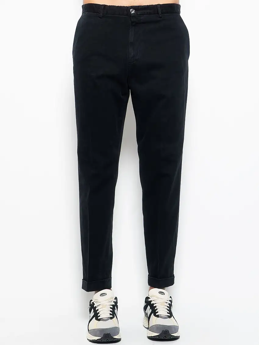 Pantaloni Chino con Elastico in Vita Blu