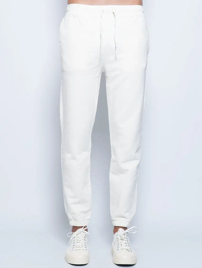 Pantaloni da Jogging in Cotone Crema