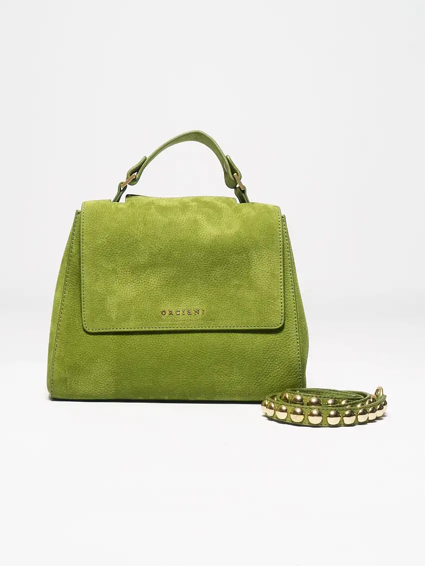 Borsa Sveva in Pelle Scamosciata Verde