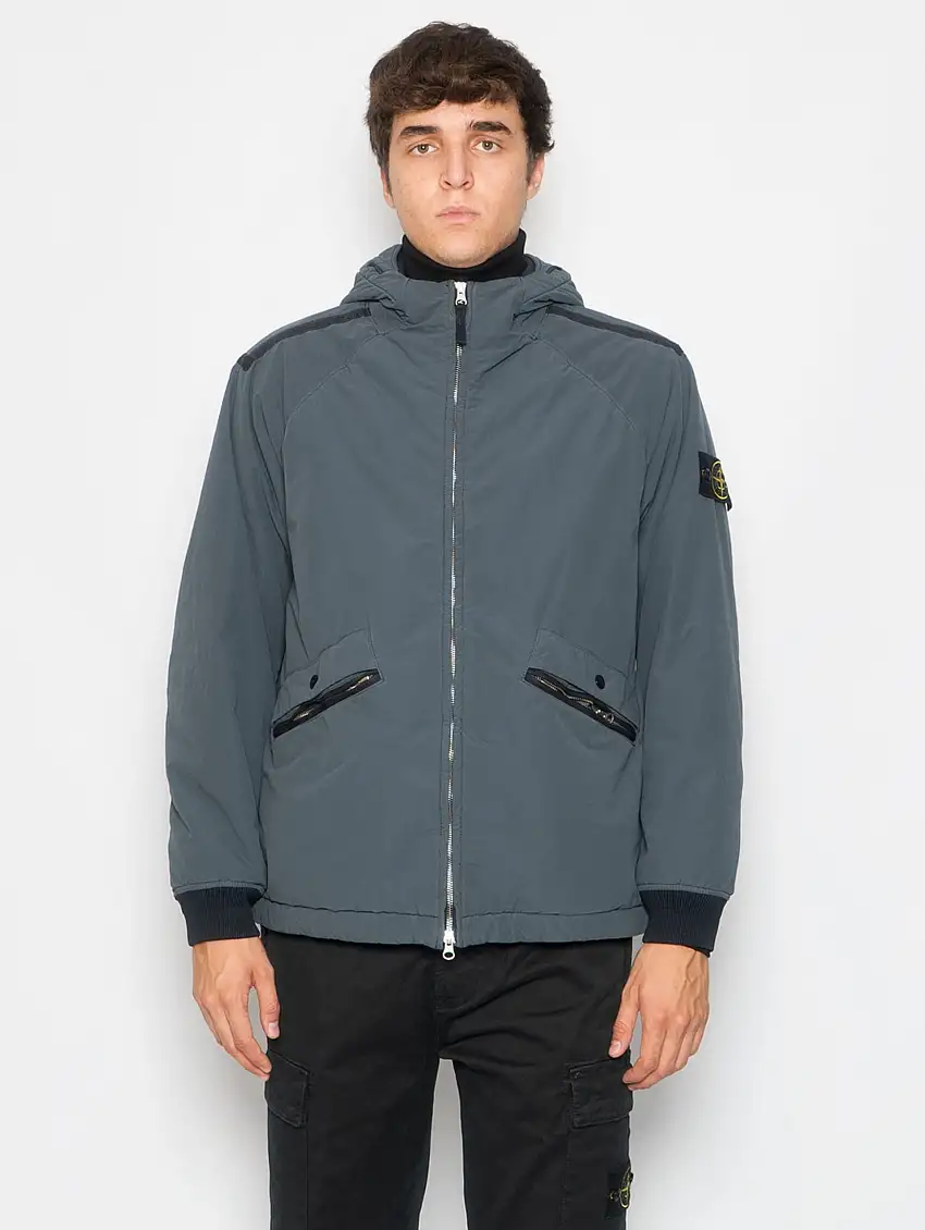 Giubbotto in Tela David con Micro Pile Grigio