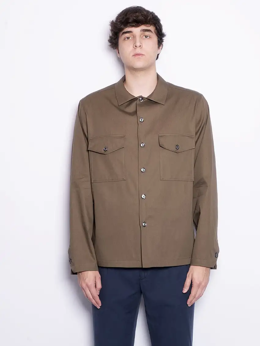 Overshirt in Cotone Biodegradabile Verde