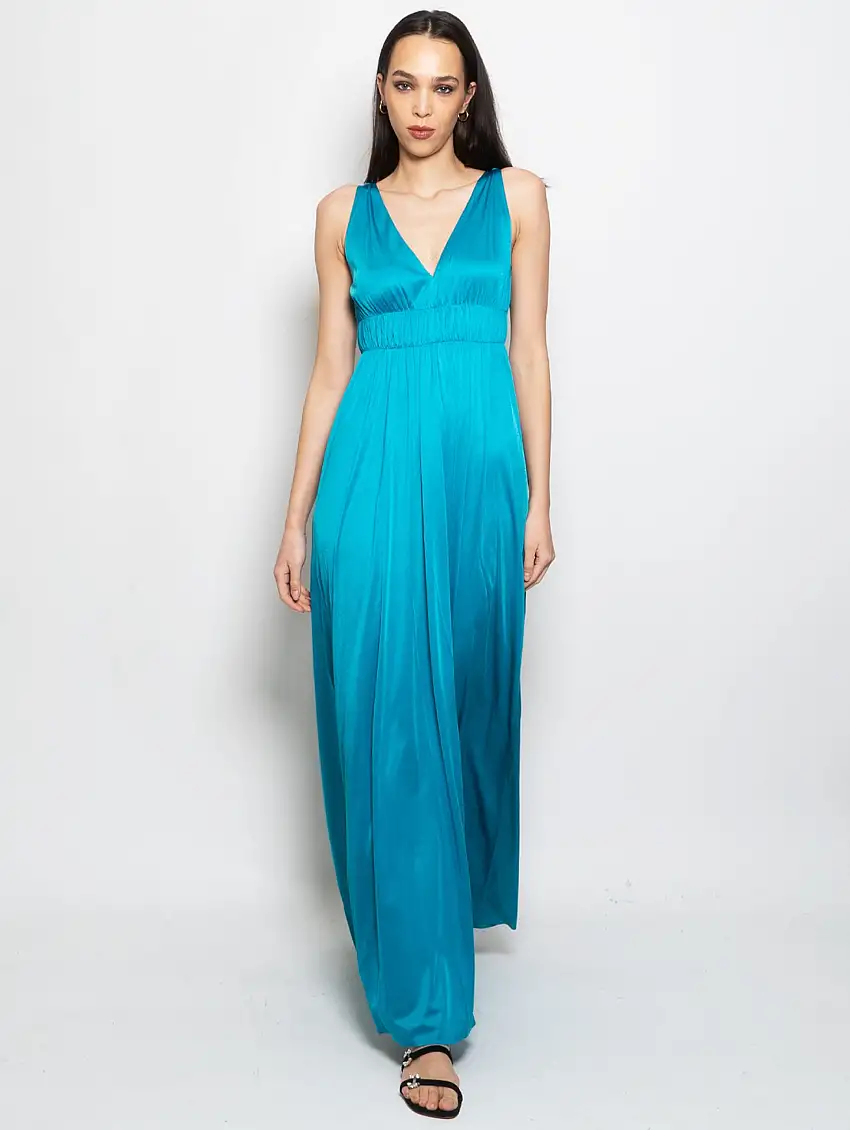 Abito Lungo Stile Impero Turchese