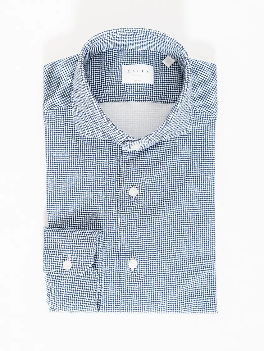 Camicia Pied de Poule Bianco/Blu