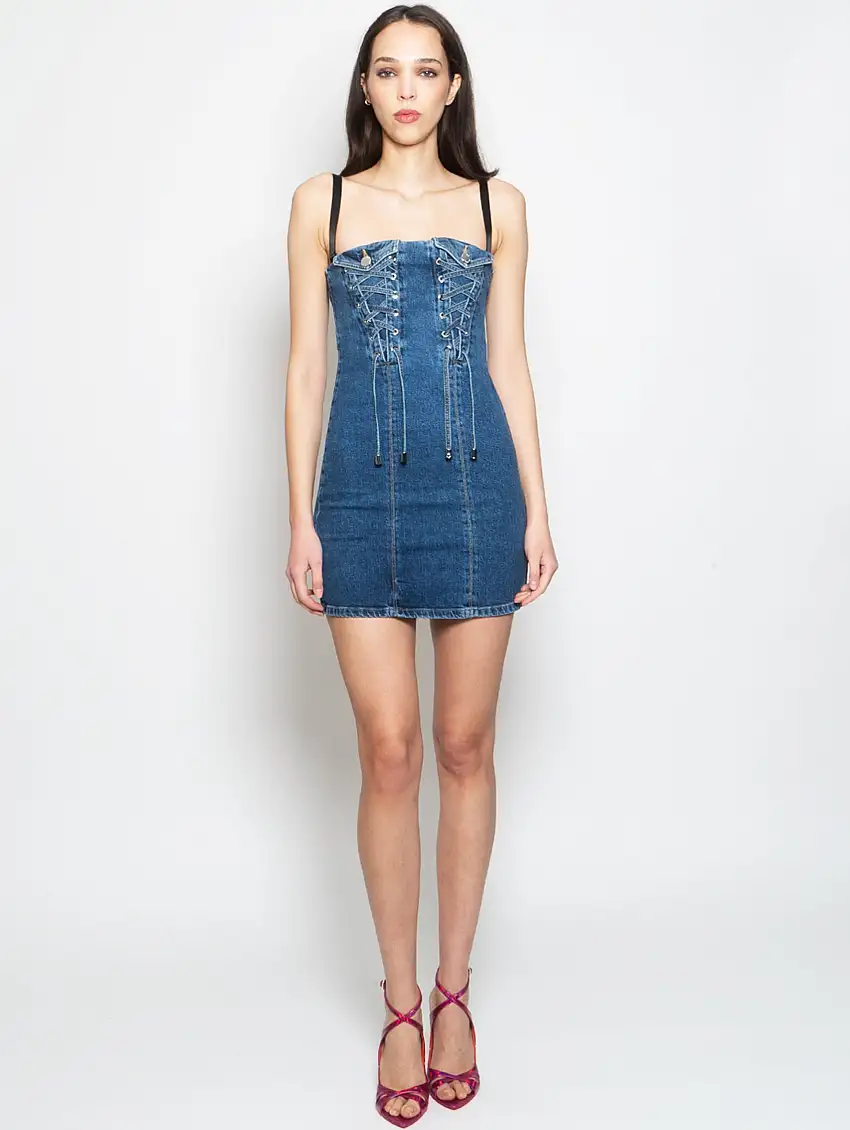 Abito Corto Bustier Blu