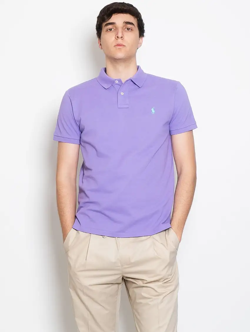 Polo in Piquè Slim Fit Viola