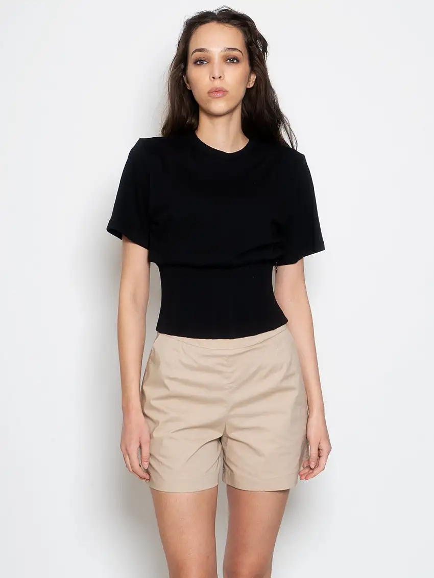 T-shirt Stile Corsetto Nero