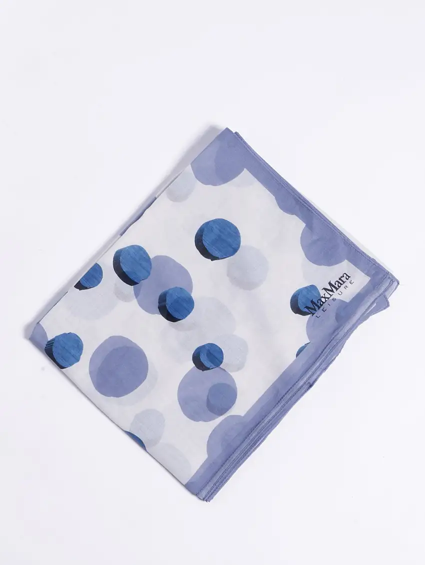 Foulard con Stampa Macchia Blu