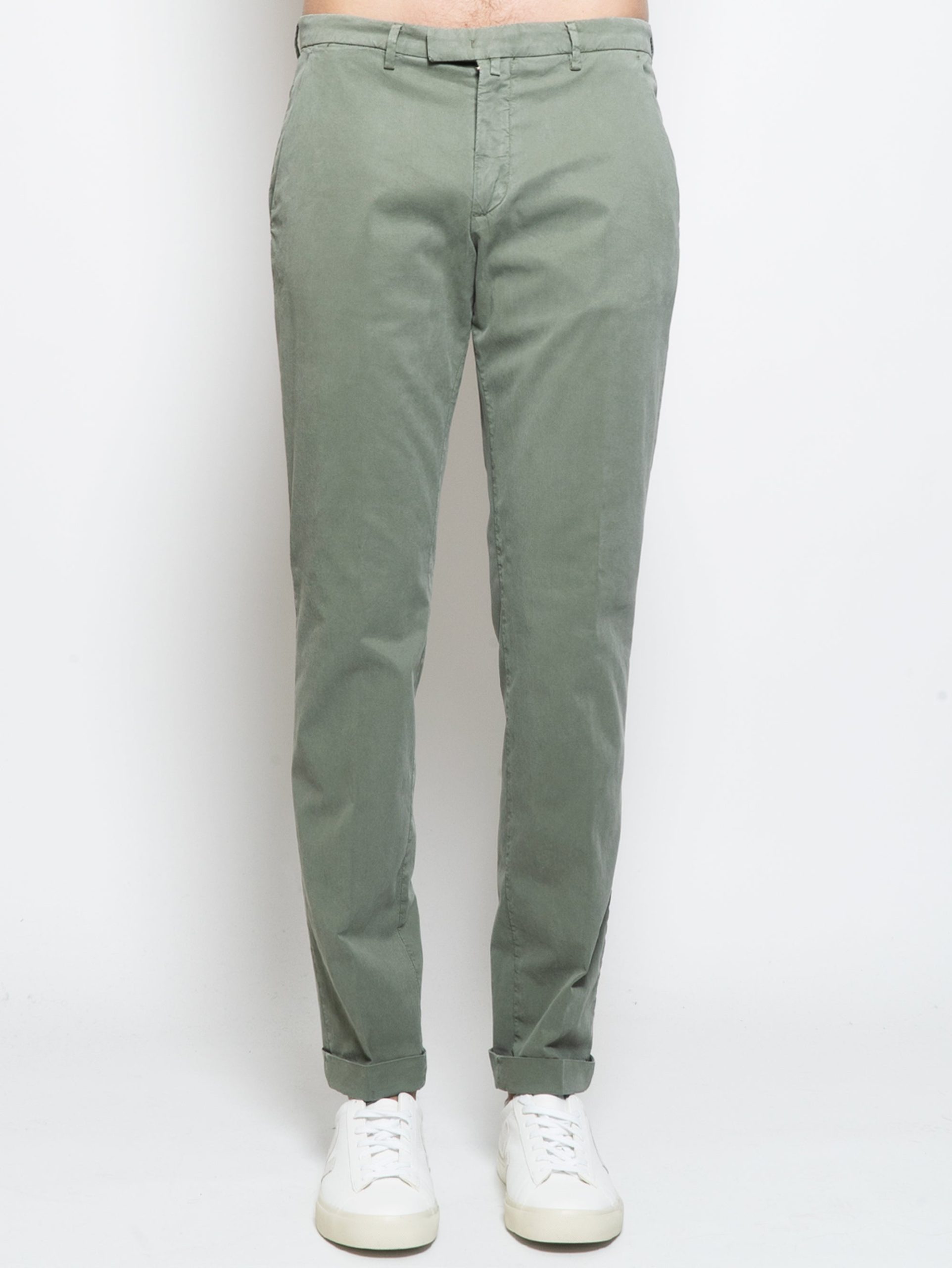 Pantaloni Ventre Piatto in Slim Fit Verde