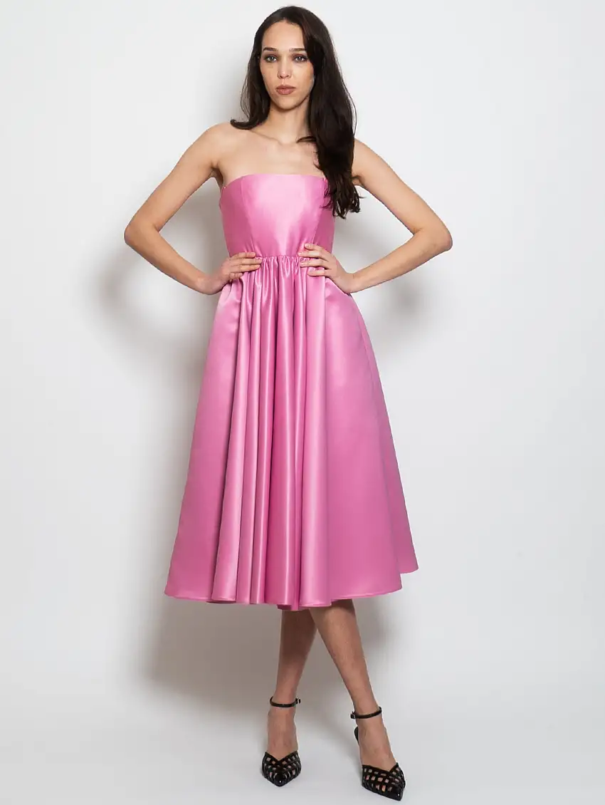 Abito Longuette in Duchesse Rosa