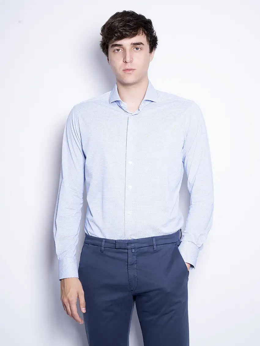 Camicia Active Shirt Micro Fantasia Celeste