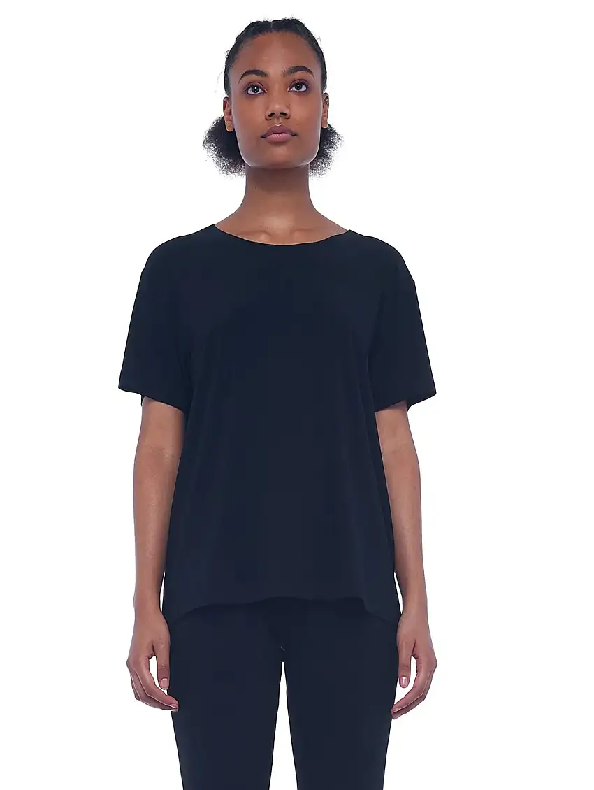 Maglia in Jersey Elasticizzato Nero