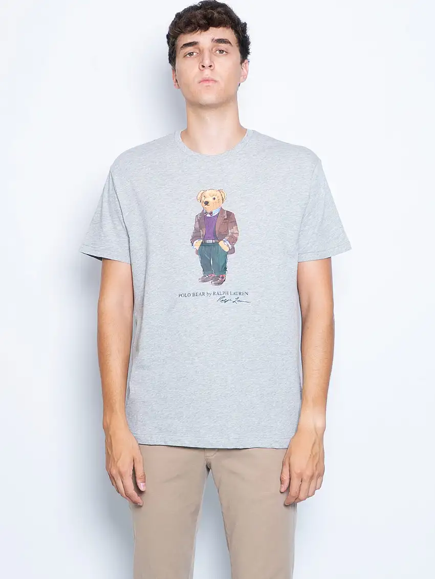 T-shirt con Stampa Polo Bear Grigio