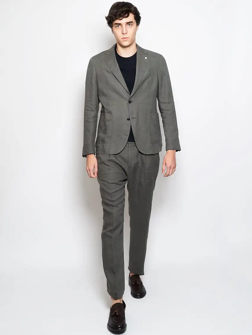 Completo in Lino Lavato Verde