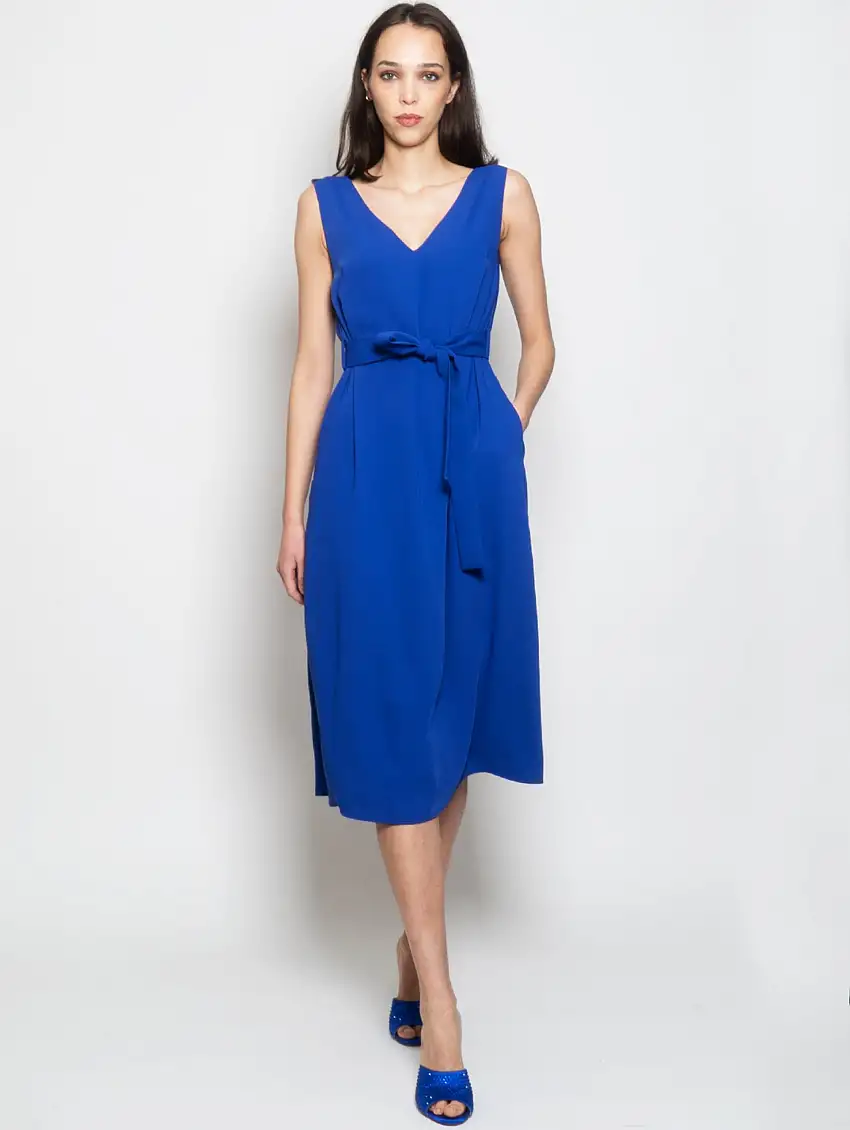 Abito Midi con Scollo a V Bluette