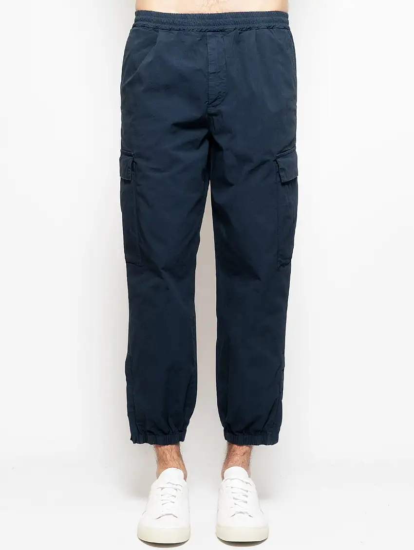 Pantaloni Cargo con Elastico Blu