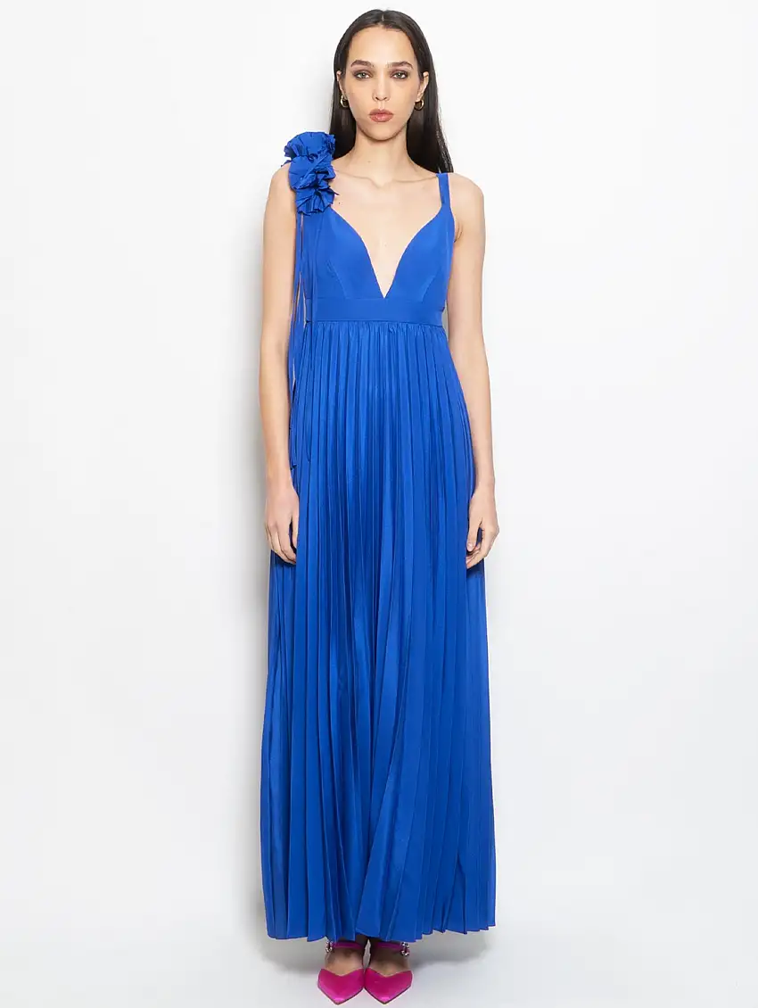 Abito Lungo Plissé Bluette