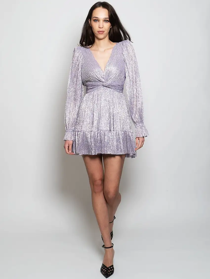 Abito Plissé in Lurex Lilla