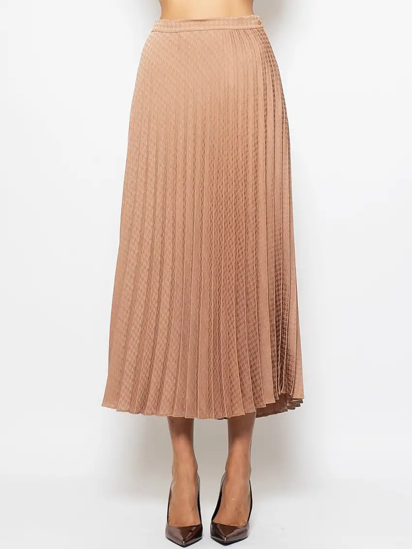 Gonna Lunga Plissé Cammello