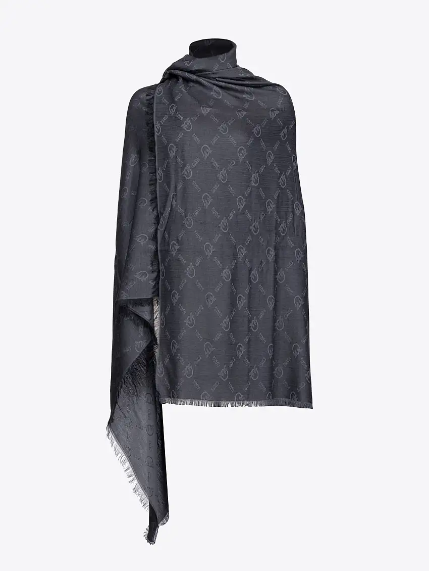 Maxi Sciarpa con Monogram Nero