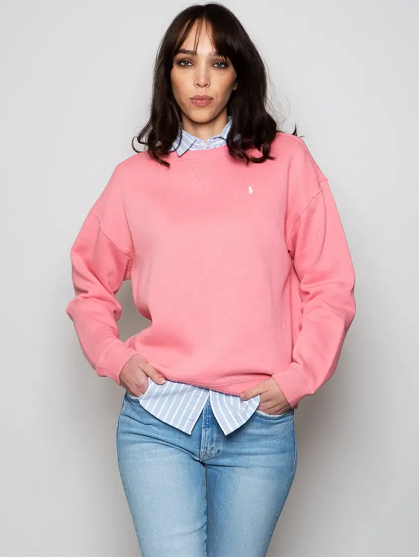 Felpa Girocollo Rosa Dolce