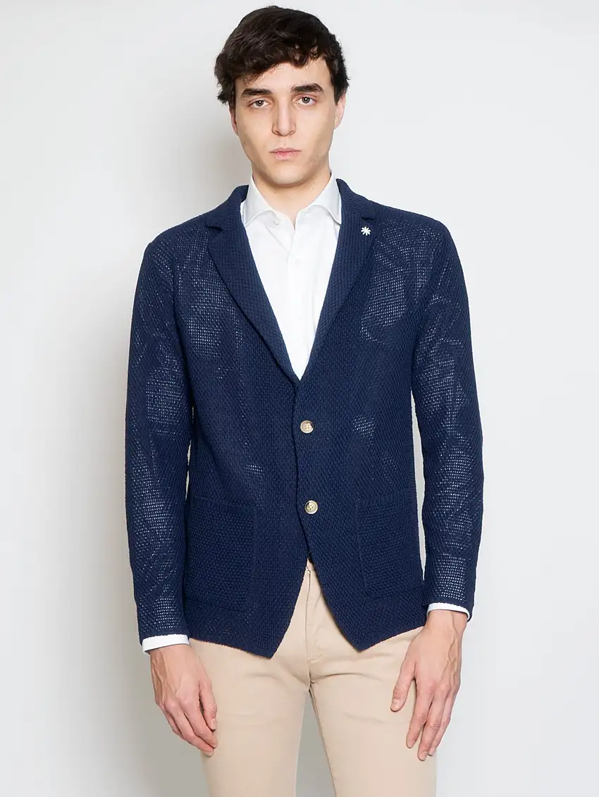 Giacca in Maglia Blu