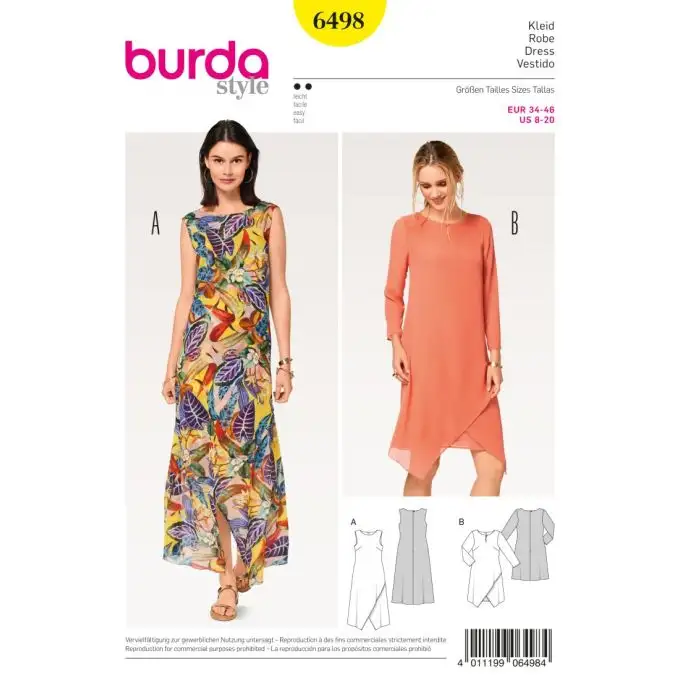 patron burda 6498 vestito