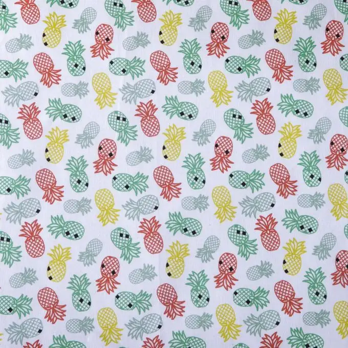 Tessuto cotone ananas verde