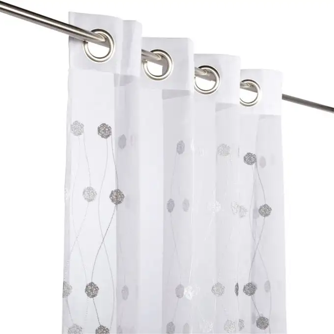 Tenda trasparente ricamata ghirlanda