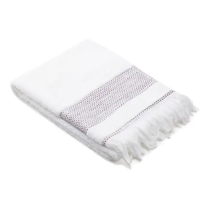 Asciugamano bianco motivi righe