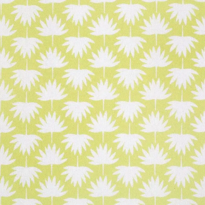 Tessuto cotone giallo palme bianche