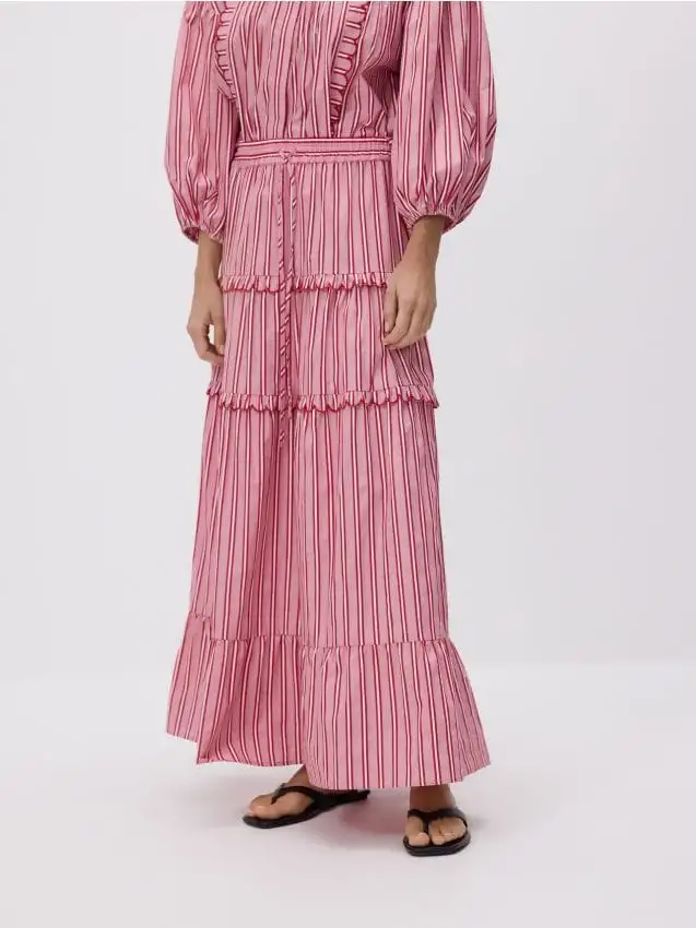 Maxi gonna in cotone Colore rosa