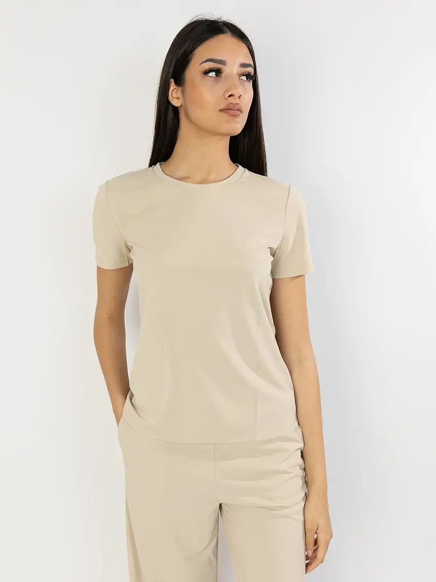 T-shirt in Jersey Stretch Bugia Beige