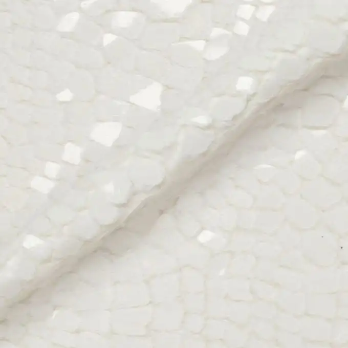 Tessuto finto pelo vinile ecru