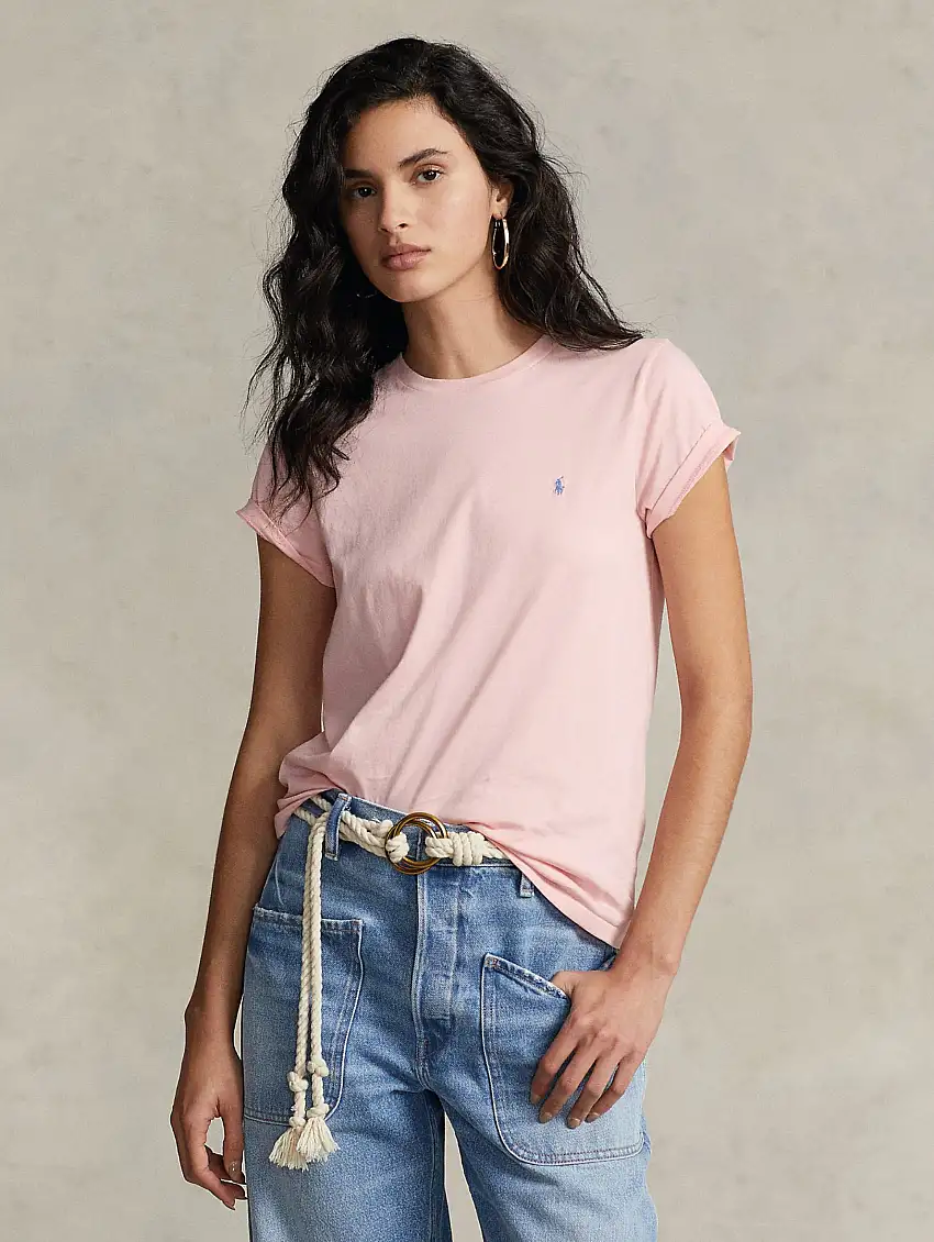 T-shirt Girocollo Basica Rosa