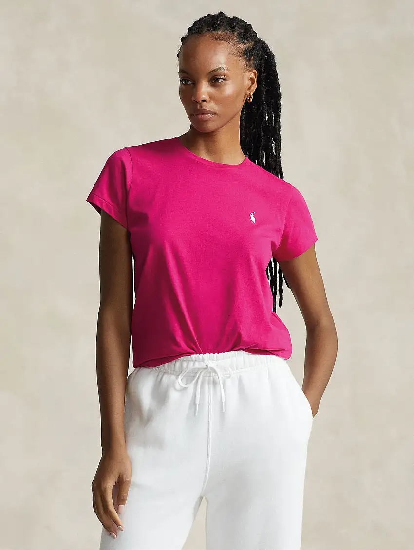 T-shirt Girocollo Basica Fucsia