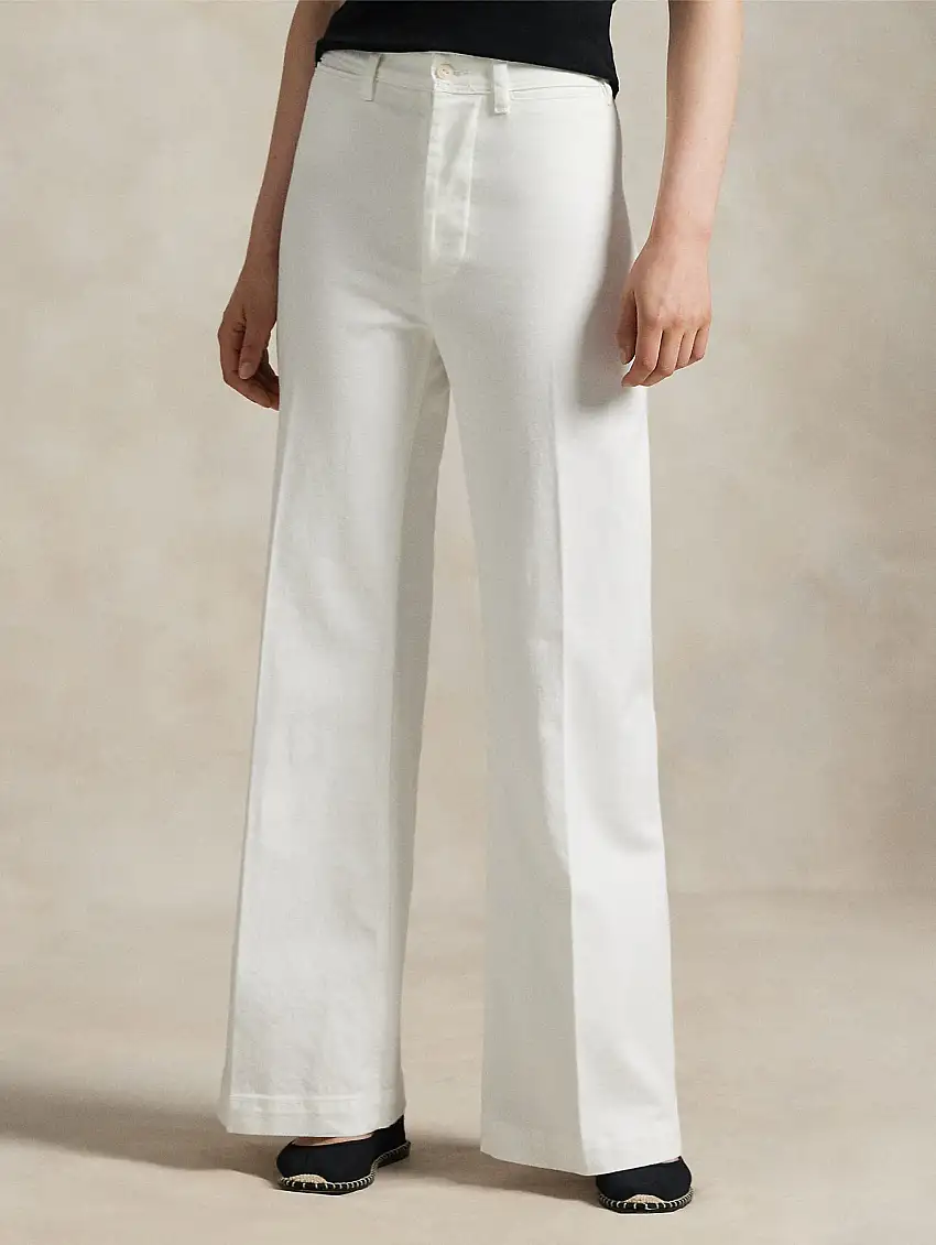 Pantaloni in Twill Giapponese Bianco